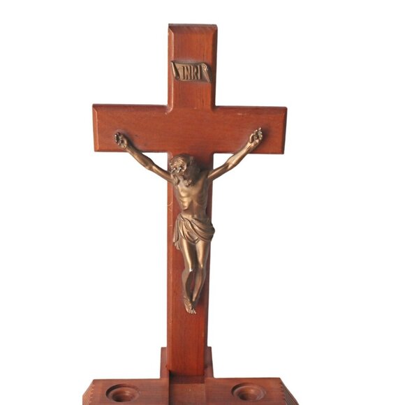 Vintage Wood Sick Call Crucifix Religion Catholic Catholicism - Picture 2 of 7